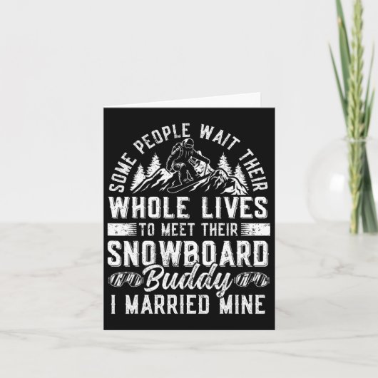Snowboarden Snowboard Huwelijk Echtgenote Weddi Kaart (Voorkant)
