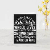 Snowboarden Snowboard Huwelijk Echtgenote Weddi Kaart (Gele Bloem)