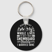 Snowboarden Snowboard Huwelijk Echtgenote Weddi Sleutelhanger (Voorkant)