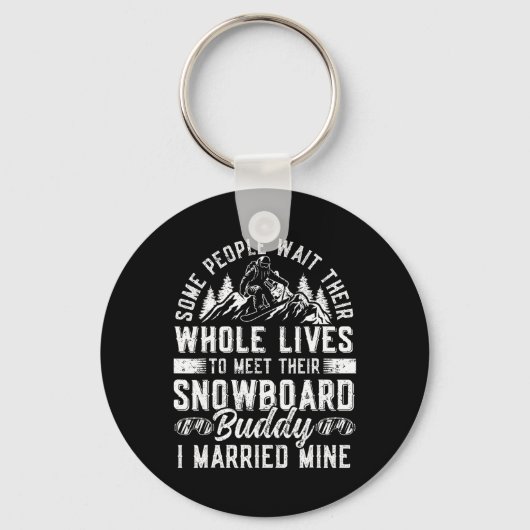 Snowboarden Snowboard Huwelijk Echtgenote Weddi Sleutelhanger (Voorkant)