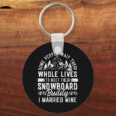 Snowboarden Snowboard Huwelijk Echtgenote Weddi Sleutelhanger (Voorkant)