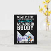 Snowboarden Snowboard Huwelijk Vrouw Buddy Kaart (Gele Bloem)