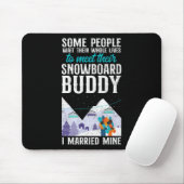 Snowboarden Snowboard  Huwelijk Vrouw Buddy Muismat (Met muis)