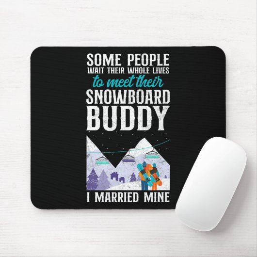 Snowboarden Snowboard  Huwelijk Vrouw Buddy Muismat (Met muis)