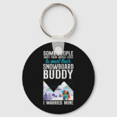 Snowboarden Snowboard  Huwelijk Vrouw Buddy Sleutelhanger (Voorkant)