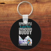 Snowboarden Snowboard  Huwelijk Vrouw Buddy Sleutelhanger (Voorkant)