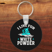 Snowboarden Snowboard I Live voor White Powder Sno Sleutelhanger (Voorkant)