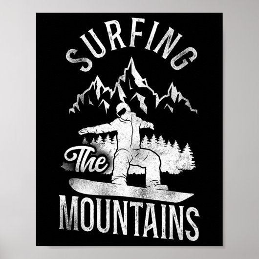 Snowboarden Snowboard Mountain 1 Poster (Voorkant)