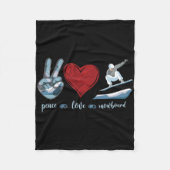 Snowboarden Snowboard  Peace Love Fleece Deken (Voorkant)
