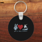 Snowboarden Snowboard  Peace Love Sleutelhanger (Voorkant)