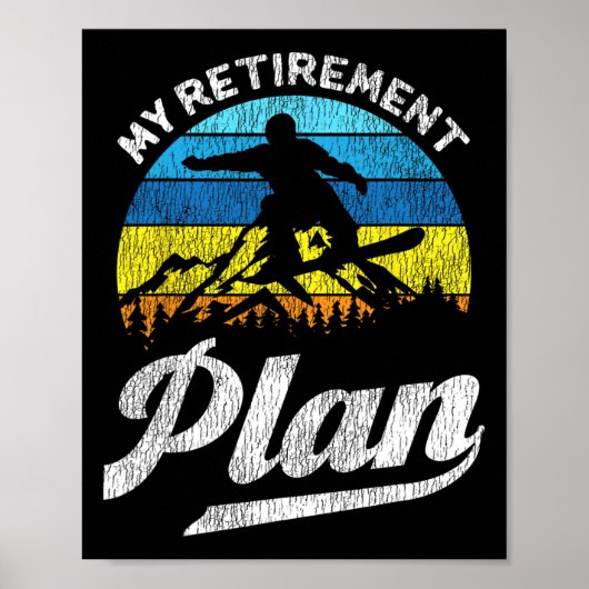 Snowboarden Snowboard Retirement Retro Mijn Ret Poster (Voorkant)