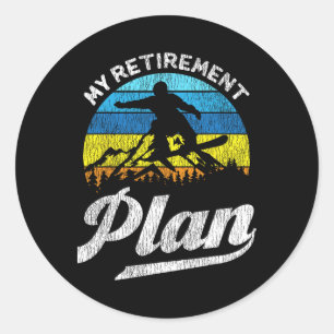 Snowboarden Snowboard Retirement Retro Mijn Ret Ronde Sticker