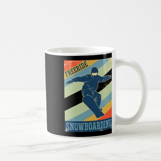 Snowboarden Snowboard Retro 2 Koffiemok (Rechts)