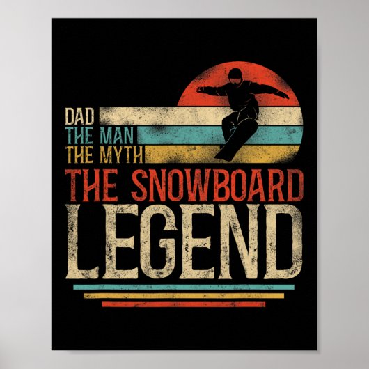 Snowboarden Snowboard  Retro Dad Poster (Voorkant)
