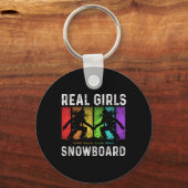 Snowboarden Snowboard  Retro Echte Meisjes Sn Sleutelhanger (Voorkant)
