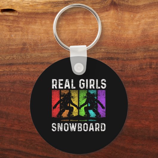 Snowboarden Snowboard  Retro Echte Meisjes Sn Sleutelhanger (Voorkant)