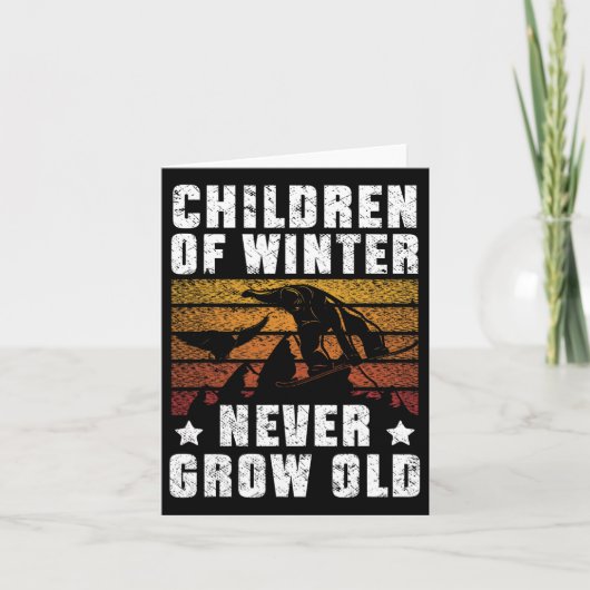 Snowboarden Snowboard  Retro Kinderen van W Kaart (Voorkant)