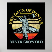 Snowboarden Snowboard  Retro Kinderen van W Poster (Voorkant)