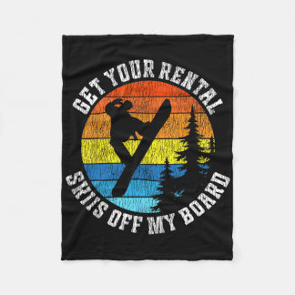 Snowboarden Snowboard  Retro Krijg Uw Huur Fleece Deken