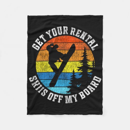 Snowboarden Snowboard  Retro Krijg Uw Huur Fleece Deken (Voorkant)