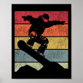 Snowboarden Snowboard  Retro Mountain 2 Poster (Voorkant)