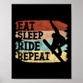 Snowboarden Snowboard  Retro Ride Eat Slee Poster (Voorkant)