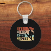 Snowboarden Snowboard  Retro Ride Eat Slee Sleutelhanger (Voorkant)