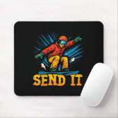 Snowboarden Snowboard  Retro Stuur het 2 Muismat (Met muis)
