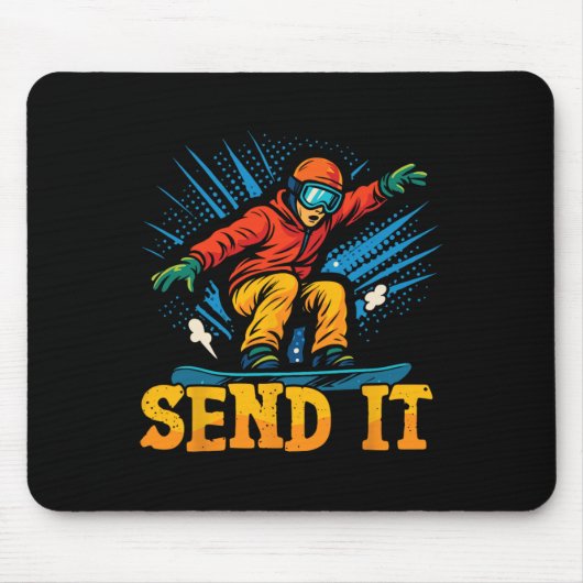 Snowboarden Snowboard  Retro Stuur het 2 Muismat (Voorkant)