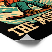 Snowboarden Snowboard  Retro Surfen op de M Poster (Hoek)