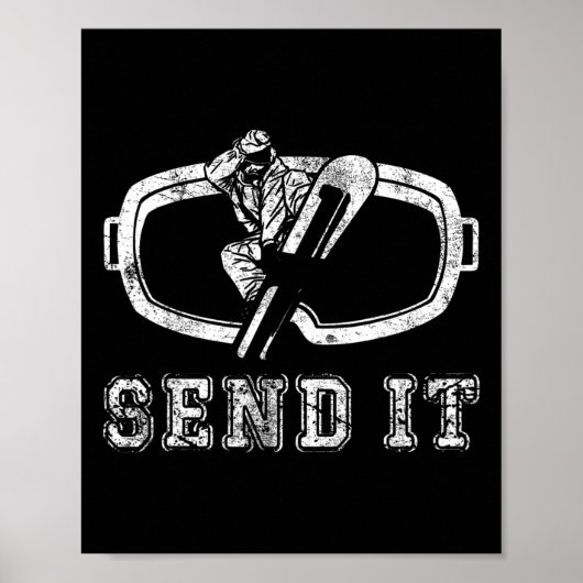 Snowboarden Snowboard  Retro Verstuur het Poster (Voorkant)