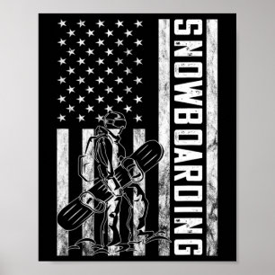 Snowboarden  Snowboarder Verenigde Staten Vlag Ame Poster