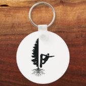 Snowboarden Snowborder Off Piste Tree 1 Sleutelhanger (Voorkant)