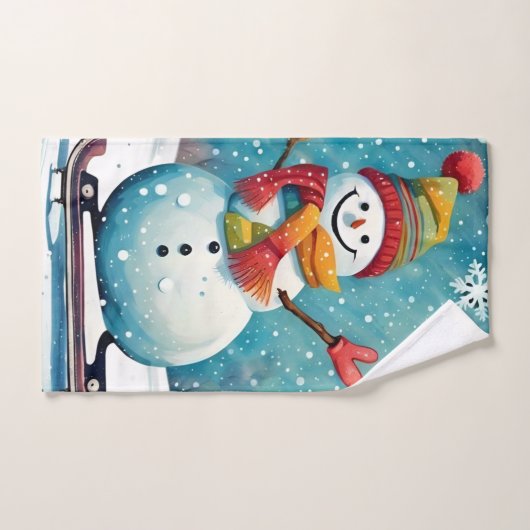 Snowboarden Snowman Handdoek (Handdoek)