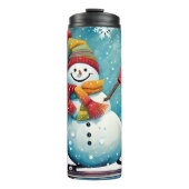 Snowboarden Snowman - Thermische Tumbler Thermosbeker (Voorkant)
