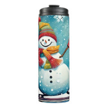 Snowboarden Snowman - Thermische Tumbler