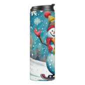 Snowboarden Snowman - Thermische Tumbler Thermosbeker (Gedraaid links)