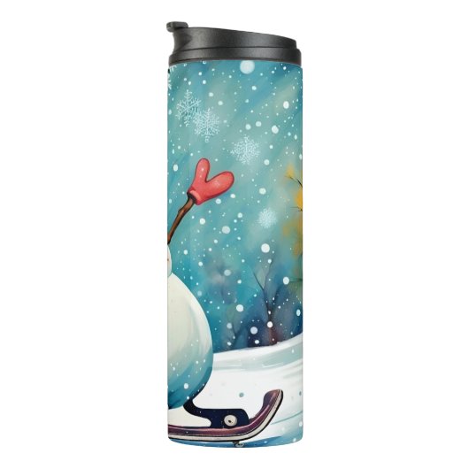 Snowboarden Snowman - Thermische Tumbler Thermosbeker (Geroteerd rechts)
