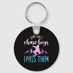 Snowboarden Sommige Meisjes Chase Boys I P T Sleutelhanger