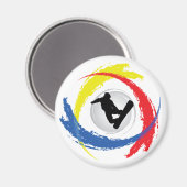 Snowboarden Tricolor Emblem Magneet (Voorkant / Achterkant)