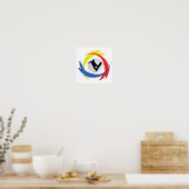 Snowboarden Tricolor Emblem Poster (Keuken)
