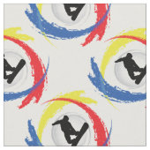 Snowboarden Tricolor Emblem Stof (Close Up)