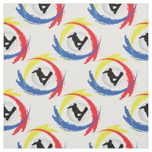 Snowboarden Tricolor Emblem Stof (Swatch)