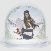 Snowboarden Trip Dubbele Foto Sneeuwbol (Achterkant)