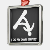 Snowboarden van mijn eigen stunts metalen ornament (Links)