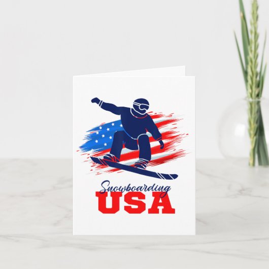 Snowboarden Verenigde Staten Team Amerikaanse Vlag Kaart (Voorkant)
