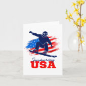 Snowboarden Verenigde Staten Team Amerikaanse Vlag Kaart (Gele Bloem)