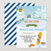 Snowboarden verjaardagsfeest kaart (Voorkant / Achterkant)