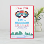 Snowboarden Verjaardagsfeestuitnodiging Kaart (Staand voorkant)