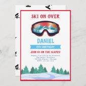 Snowboarden Verjaardagsfeestuitnodiging Kaart (Voorkant / Achterkant)